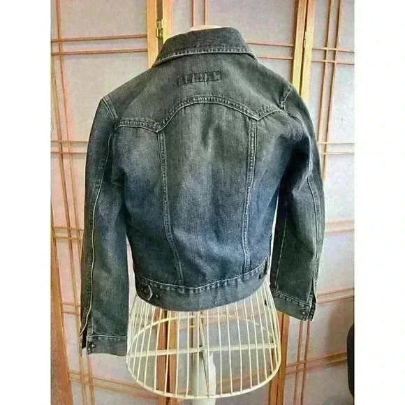 Vintage Extra Small GAP Y2K Dark Denim Jean Jacket - Picture 3 of 7